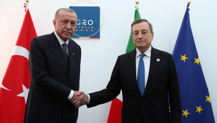 Cumhurbaşkanı Erdoğan, İtalya Başbakanı Draghi ile görüştü