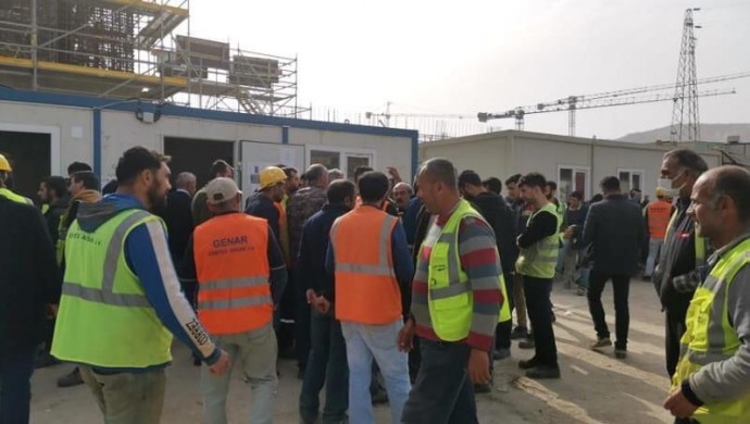 Akkuyu işçileri ücret eyleminde