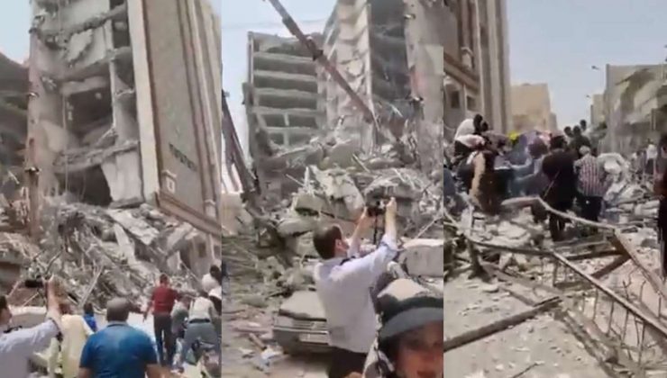 İran’da 10 katlı iş merkezi çöktü: Ölü ve yaralılar var