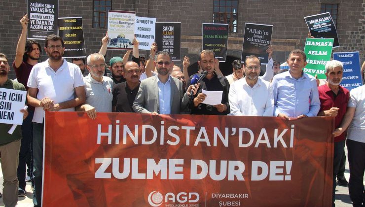 HİNDİSTAN’DA MÜSLÜMANLARA YÖNELİK SALDIRILAR DİYARBAKIR’DA LANETLENDİ