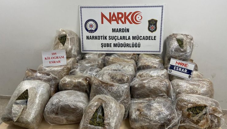 Mardin’de 105 kilogram esrar ele geçirildi