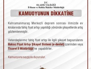 Elazığ Valiliği Fahiş Fiyat Artışlarıyla İlgili Açıklama Yaptı