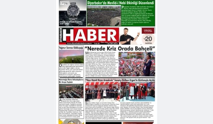 📌1 Mayıs Pazartesi Diyarbakır Haber Gazetesi “Nerede Kriz Orada Bahçeli” Manşetiyle okurlarıyla buluşuyor