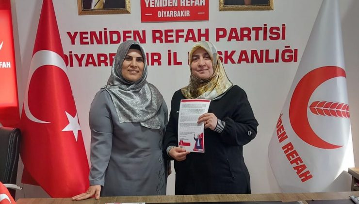 Yeniden Refah Partisi Diyarbakır Kadın Kolları Başkanı Nezihe Taşkın; “Çalmadık kapı, dokunmadık kalp bırakmayacağız”