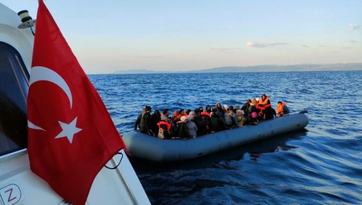 Ayvalık açıklarında 58 göçmen kurtarıldı