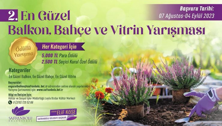 Karabük’te 2. En Güzel Balkon, Bahçe ve Vitrin Yarışması Başvuruları Devam Ediyor