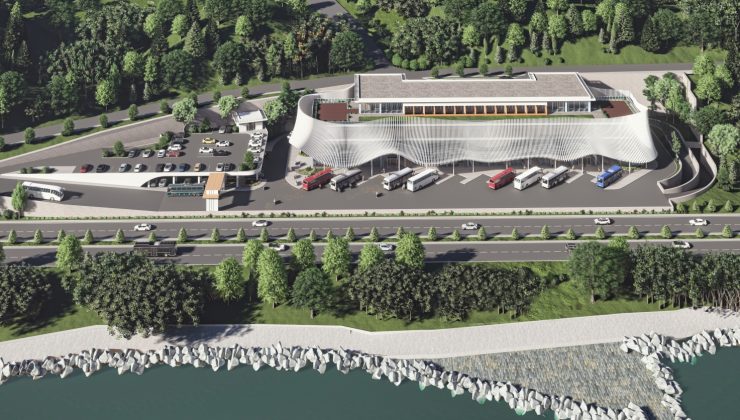 RİZE’NİN YENİ OTOBÜS TERMİNALİNDE ÇALIŞMALAR DEVAM EDİYOR