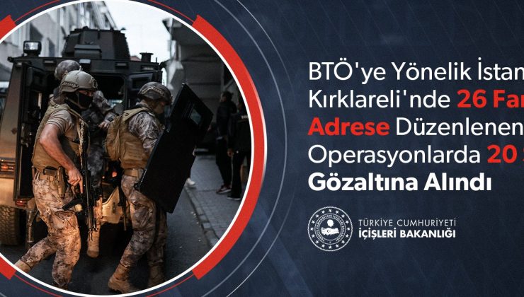 PKK’ya Yönelik 26 Adrese Eş Zamanlı Terör Operasyonu