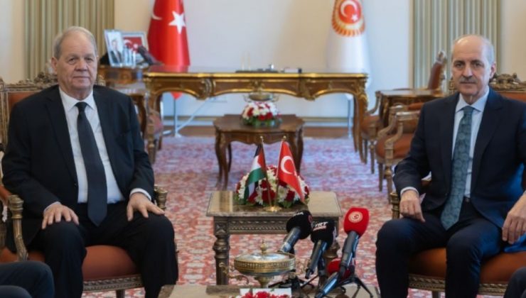 TBMM Başkanı Kurtulmuş, Filistin Ulusal Konseyi Başkanı Fattuh ile görüştü