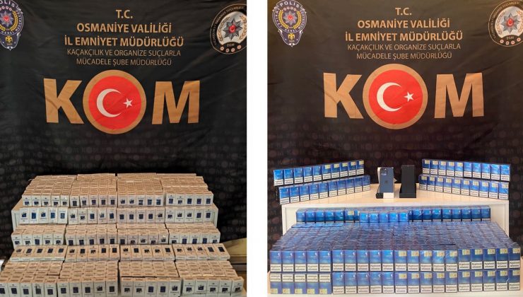 Osmaniye’de 2 araçta kaçak sigara ve cep telefonu ele geçirildi