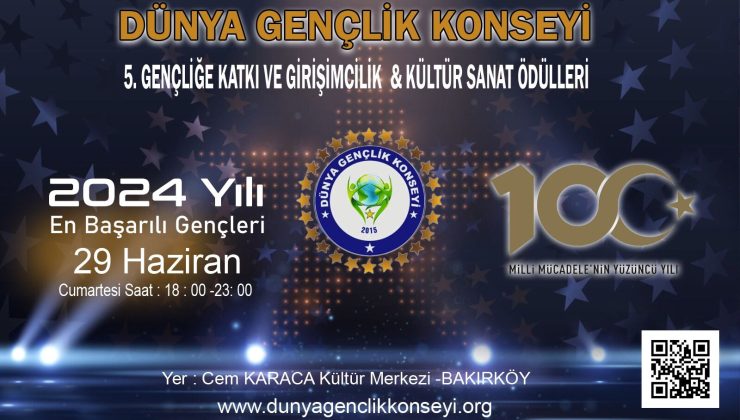Dünya Gençlik Konseyi 5. Kez Odül Töreni Düzenliyor