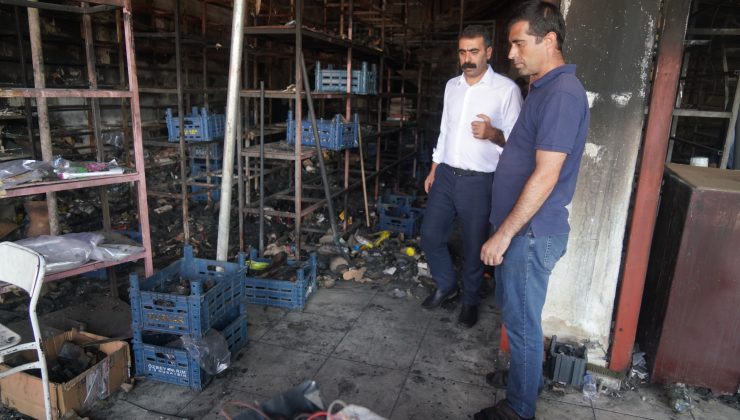 Eş Başkanlar’ dan, yangın mağduru sanayi esnafına ziyaret