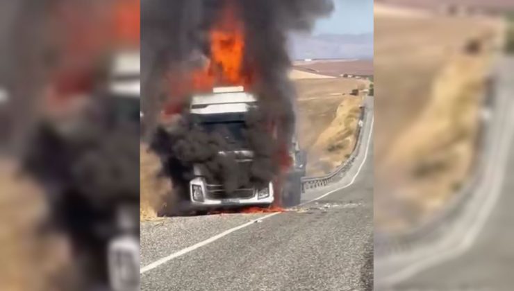 Diyarbakır’da Hurda Yüklü Tır Seyir Halindeyken Alev Alev Yandı