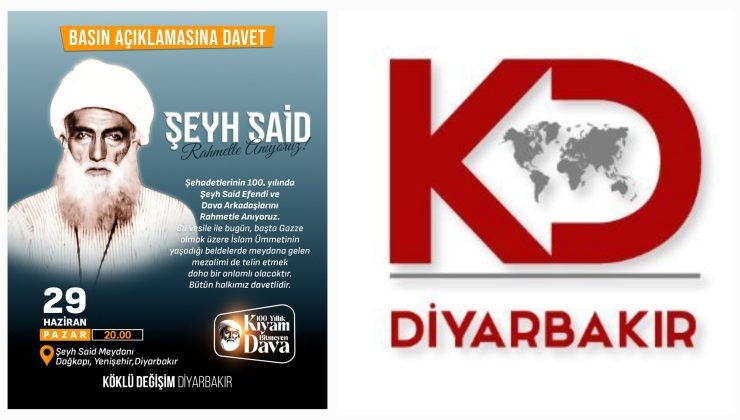 Diyarbakır’da “100 Yıllık Kıyam, Bitmeyen Dava” Şeyh Said Programına Davet