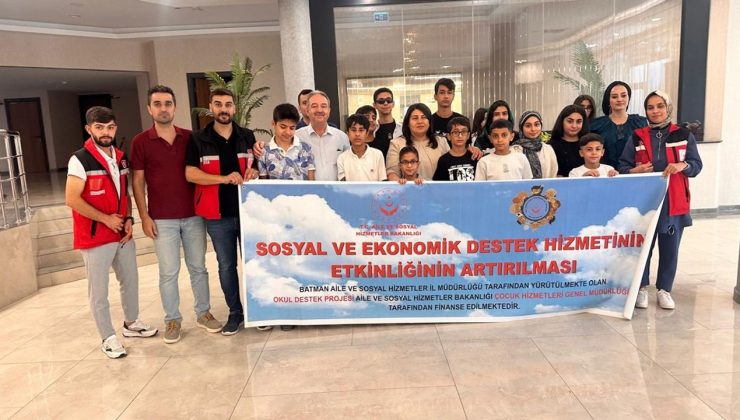 Batman'da Okul Destek Projesinden faydalanan öğrenciler yemekte buluştu