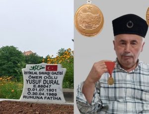 İstiklal Gazisinin 60 yıllık madalyası oğlunun ellerinde hayat buldu