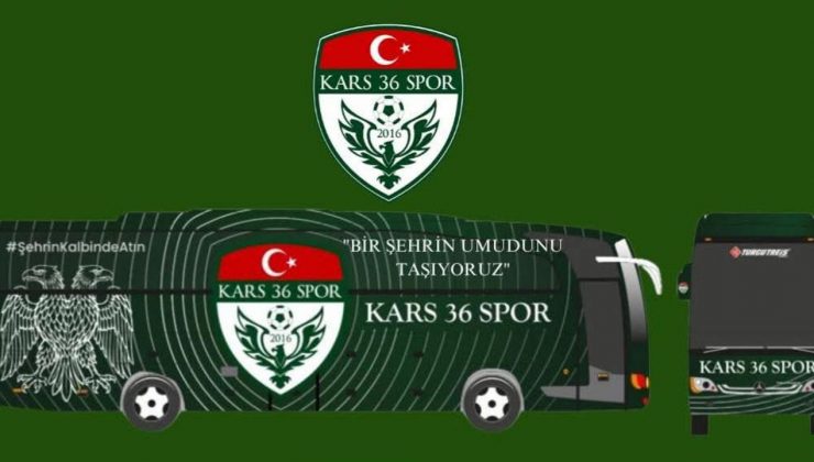 Kars36 Spor'un yeni takım otobüsünün sloganı taraftar oylarıyla belirlendi