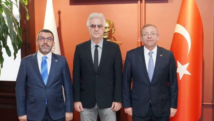 Vali Polat ve Milletvekili Çalkın’dan Devlet Tiyatroları Genel Müdürü Tamer Karadağlı’ya ziyaret