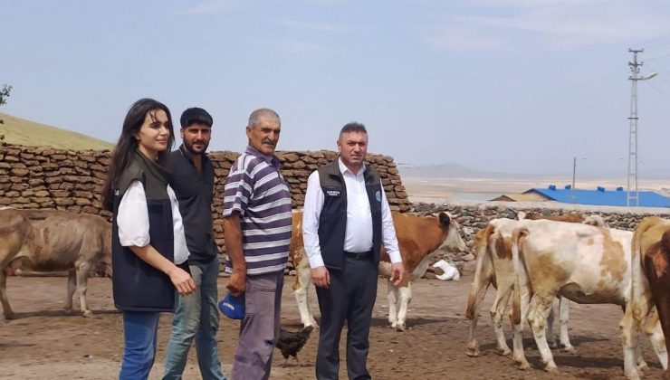 Ziraat Odası Başkanı Özcan Müçük, çiftçilerin sorunlarını yerinde dinliyor