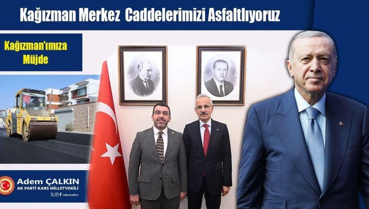 Kağızman'ın merkez caddeleri asfaltlanıyor