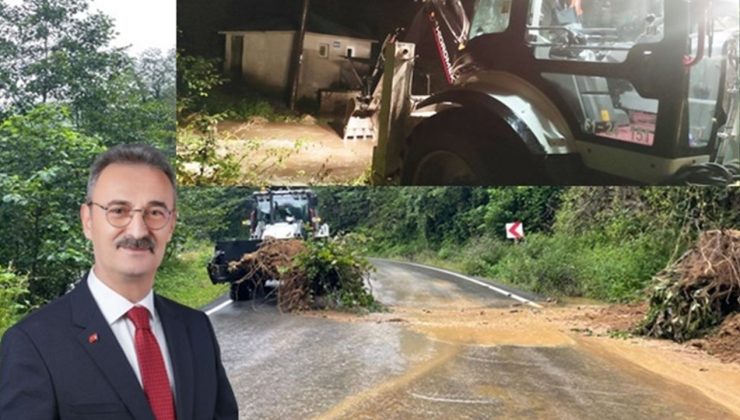 Şalpazarı genelinde şiddetli yağışlar heyelanlara neden oldu