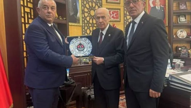 Düzce TSO Başkanı ile MHP İl Başkanı Bahçeli ile görüştü