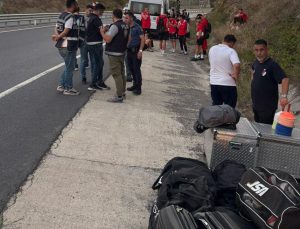 Düzcespor kafilesi ölümden döndü.