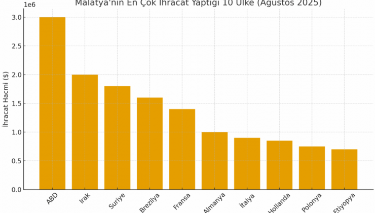 Malatya’nın en çok ihracat yaptığı 10 ülke açıklandı