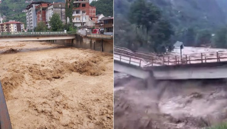 Rize’yi sel vurdu: Dere kenarındaki bungalovlar yıkıldı, Ayder Yaylası yolu ulaşıma kapandı