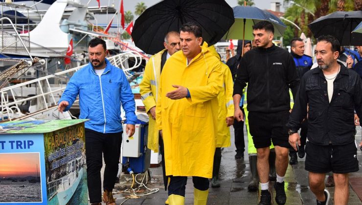 Fethiye'de yağış rekoru belediye sahada, ekipler seferber