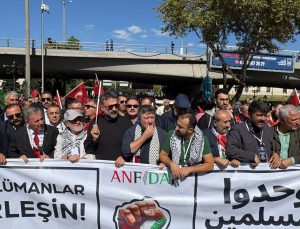 Ankara’da Gazze kararlılık yürüyüşü başladı