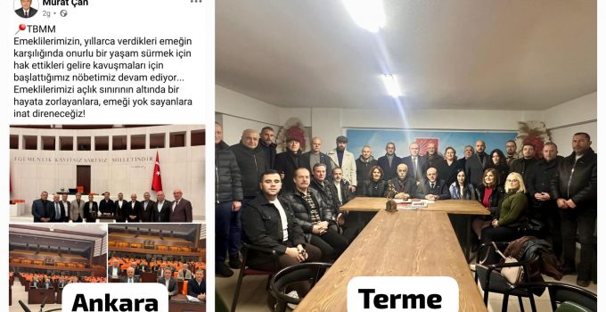 CHP Terme İlçe Örgütü’nden emekli maaşları için nöbet eylemi: “Emekli yoksulluğuna son verin”