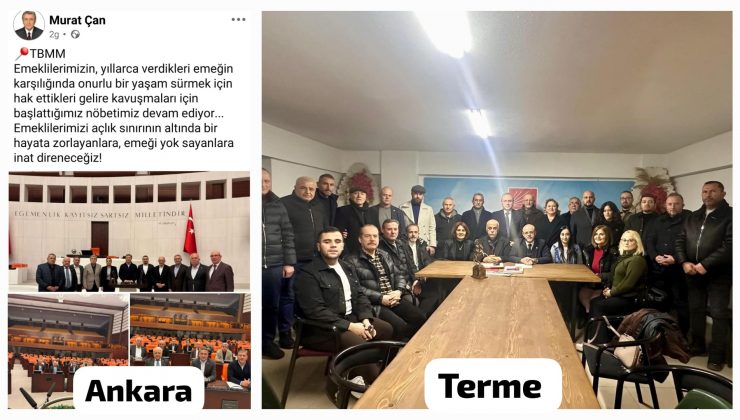 CHP Terme İlçe Örgütü’nden emekli maaşları için nöbet eylemi: “Emekli yoksulluğuna son verin”