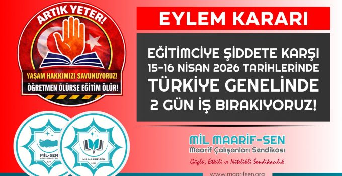 Diyarbakır Mil Maarif-Sen: Can Güvenliğimiz, Meslek Onurumuz İçin Alandayız