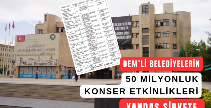 DEM’Lİ BELEDİYELERİN “50 MİLYONLUK KONSER ETKİNLİKLERİ” YANDAŞ ŞİRKETE.
